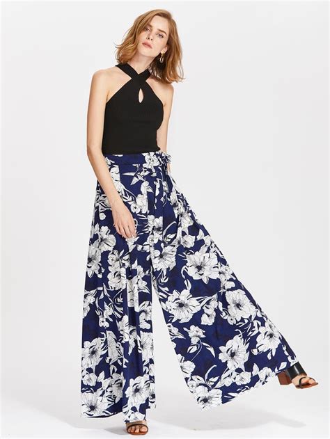 shein flowy pants|shein floral flowy pants.